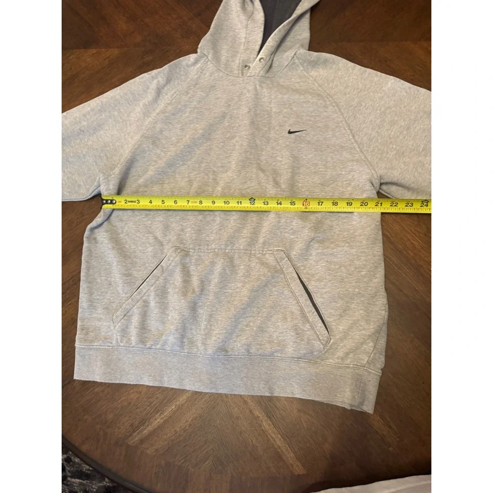 Nike Gray‎ Pullover Hoodie Sweatshirt Mens XL Distressed Hem Minimalist |E1